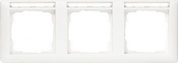 109303 Рамка Standard 55 Белый глянцевый, с полем для надписи 3-постовая Gira фото