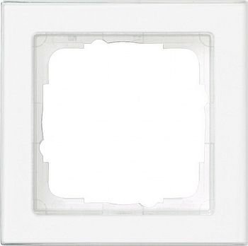 071122 Рамка с полем для надписи E2 Белый глянец 1-постовая Gira фото
