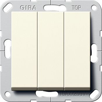 283001 Выключатель "Британский стандарт" 3-х клавишный, ВКЛ.ОТКЛ. Кремовый Gira фото
