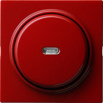 013643 Выключатель с самовозвратом 10А/250В с подсветкой в сборе Красный Gira S-color фото